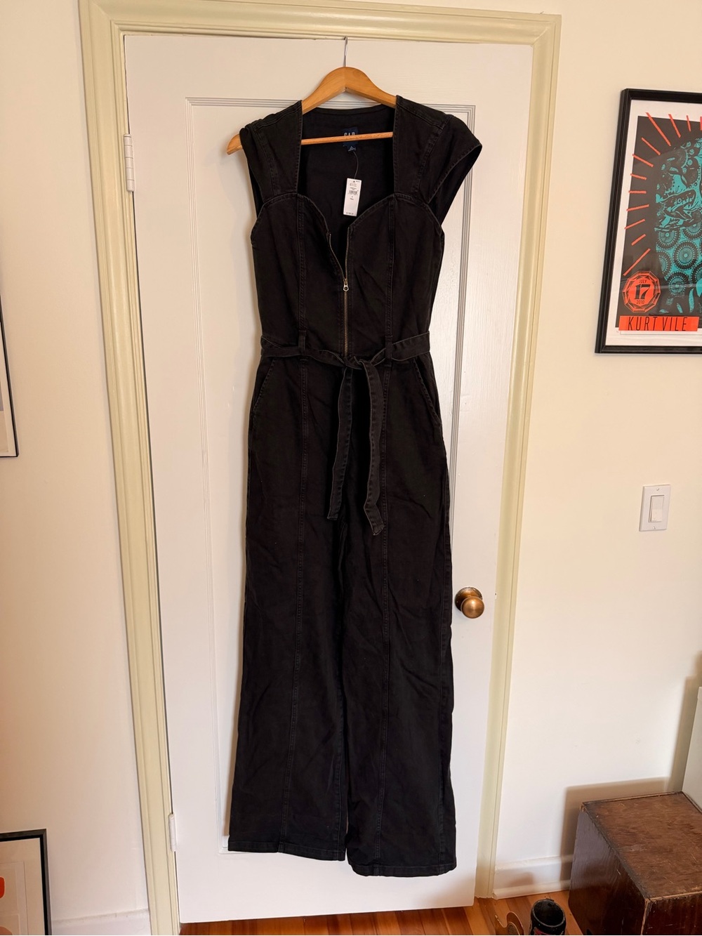 Gap Washed Black Zip-Front Jumpsuit